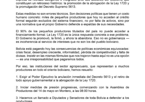 CAO rechaza abrogación de la Ley 1720 y anuncia medidas de presión